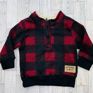 Little Rebels Red and Black Buffalo plaid pull over